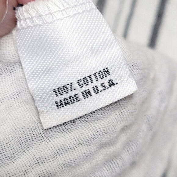 Bryn Walker Womens Boat Neck Shift Dress Size L Cotton Gauze Stripe 3/4 Sleeve - Picture 10 of 12